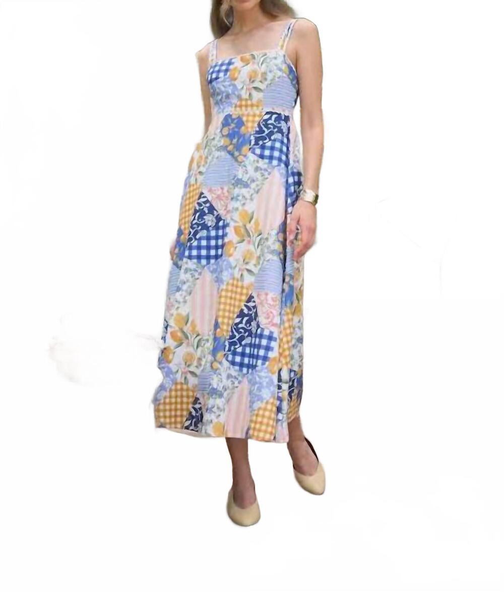 NEW MOON RIVER women's ric rac midi dress in blue